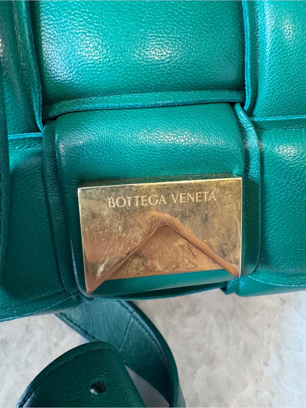 Bottega Veneta Padded Casette in ‘Racing Green’ Woven Leather Cross Body Bag - Picture 6 of 16